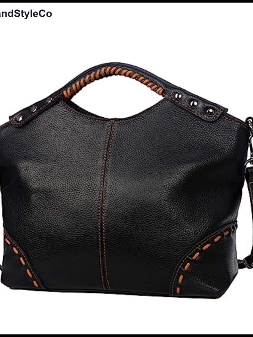 Leather Satchel Bag Crossbody Shoulder Handbag with Detachable Strap
